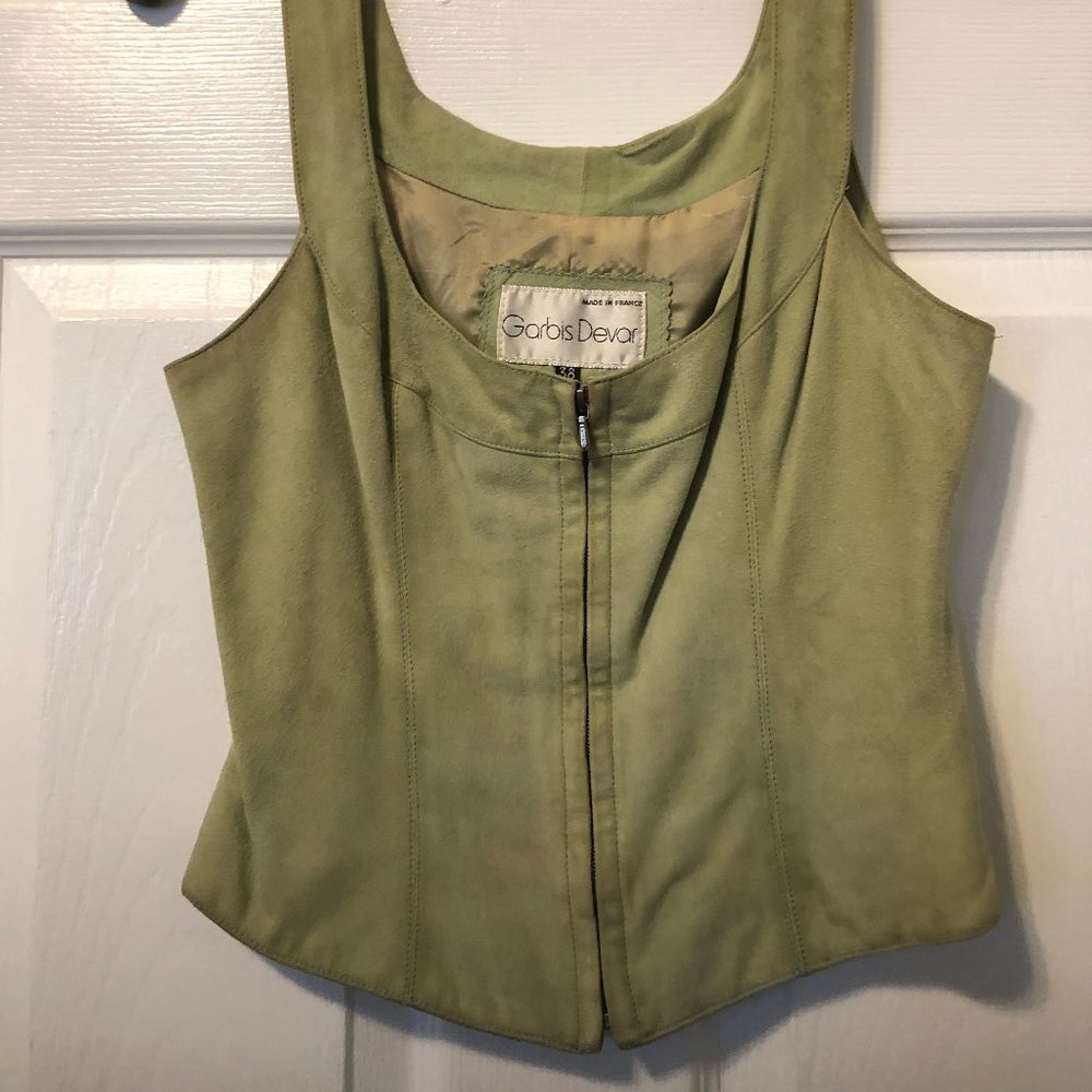 Garbis Devar Vintage Suede Top, Size 2-4 / Small